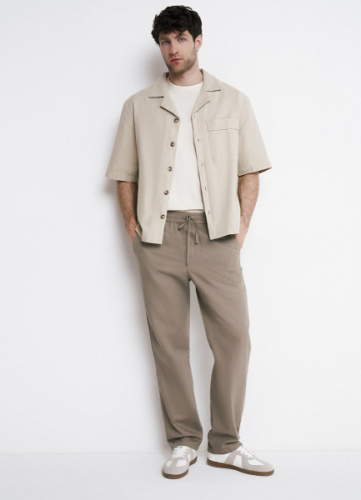 Брюки изо льна, Бежевый