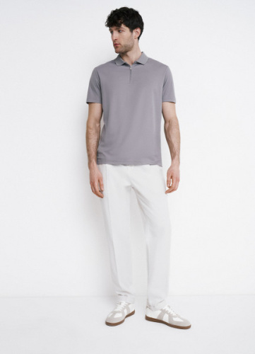 Брюки из текстурного льна, Белый