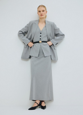 Юбка макси из поливискозы, Серый