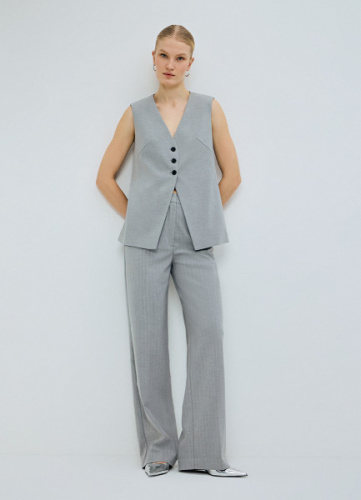 Широкие брюки из поливискозы, Серый