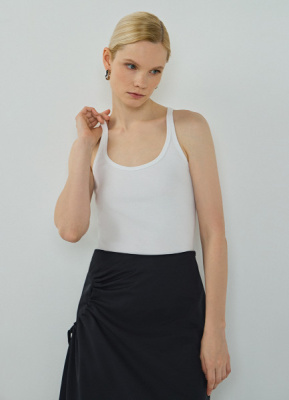 Майка в рубчик, Белый