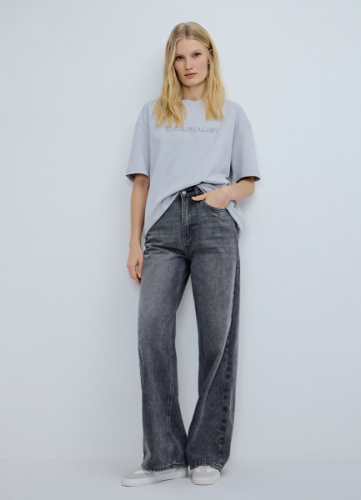 Футболка с 3D-вышивкой, Серый