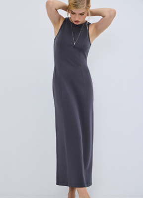 Трикотажное платье, Серый