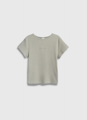 Футболка в рубчик для девочек, Зеленый