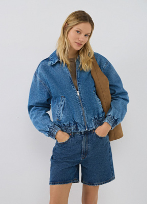 Джинсовый бомбер, Синий