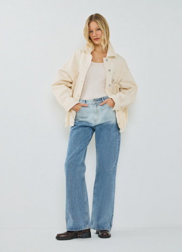 Широкие джинсы со средней посадкой, Синий