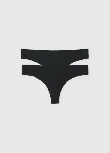 Бесшовные трусы-бразилиана, 2 шт., Черный