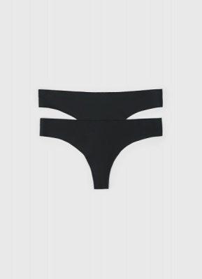 Бесшовные трусы-бразилиана, 2 шт., Черный