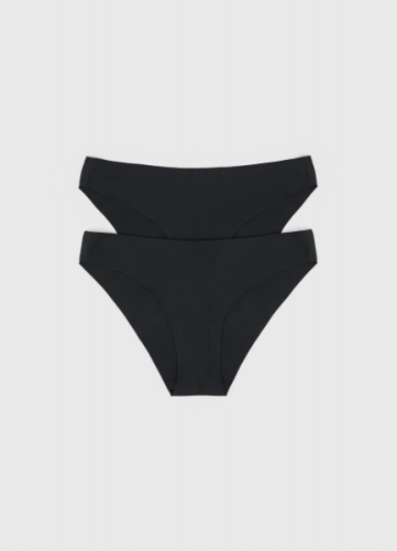 Бесшовные классические трусы, 2 шт., Черный