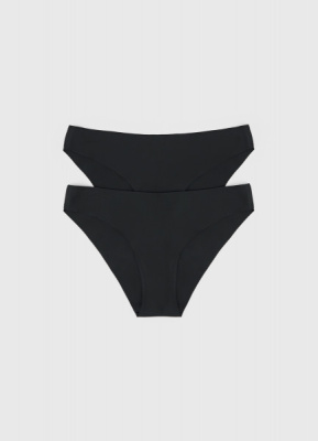 Бесшовные классические трусы, 2 шт., Черный