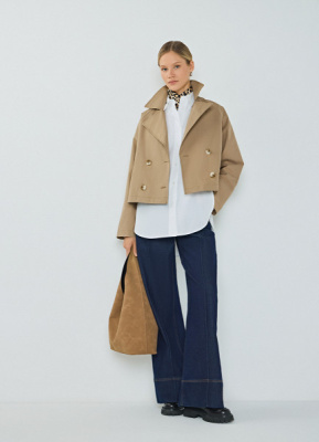 Укороченный плащ, Бежевый