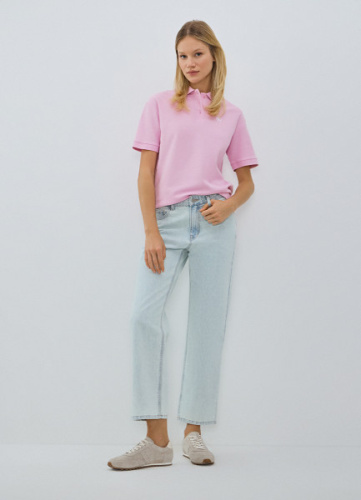 Укороченные прямые джинсы, Голубой