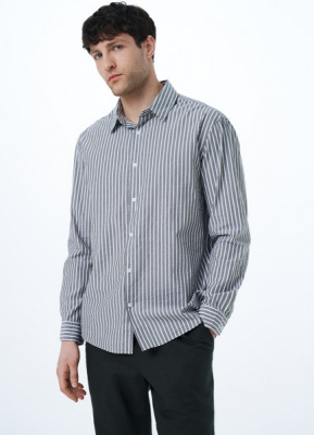 Рубашка из жатого хлопка, Серый