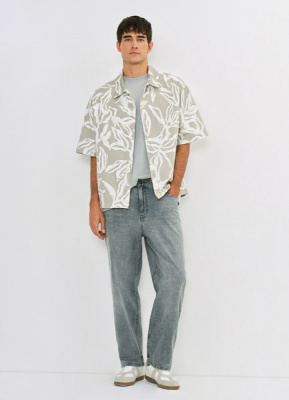 Рубашка с коротким рукавом, Бежевый