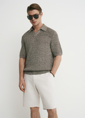 Шорты из ткани оксфорд, Бежевый