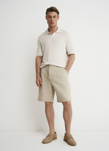 Шорты из хлопка, Бежевый