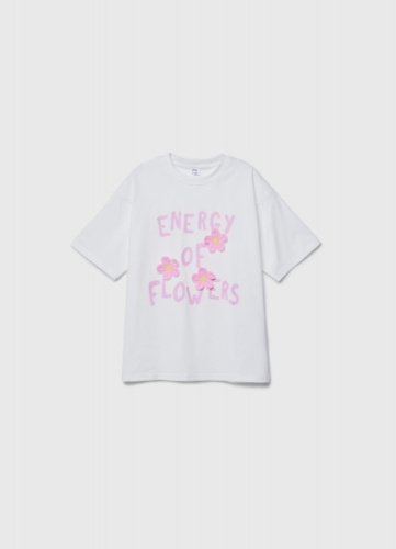 Свободная футболка для девочек, Белый