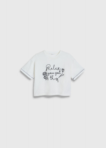 Свободная футболка для девочек, Белый