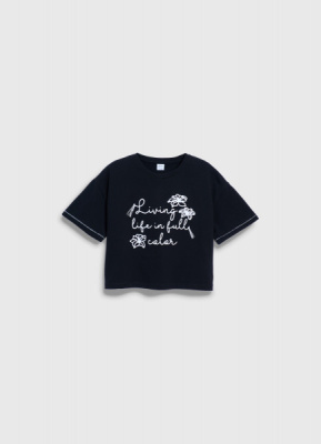 Свободная футболка для девочек, Черный