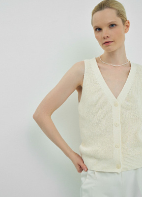 Вязаный жилет, Бежевый