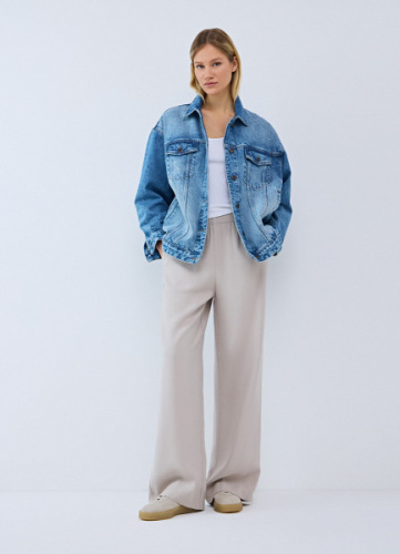 Джинсовая куртка-рубашка оверсайз, Синий