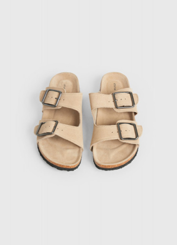 Cандалии из натуральной замши, Бежевый