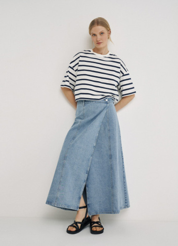 Джинсовая макси-юбка, Голубой