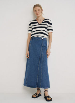 Джинсовая макси-юбка, Синий