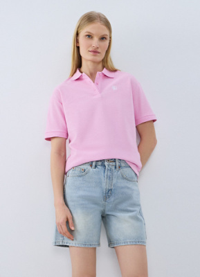 Прямые шорты со средней посадкой, Голубой