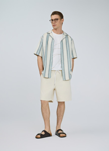 Джинсовые шорты с эластичным поясом, Белый