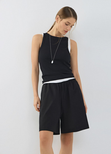 Шорты со льном, Черный