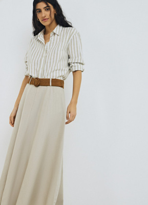 Длинная юбка А-силуэта, Бежевый