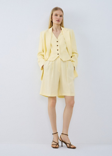 Шорты со складками, Желтый