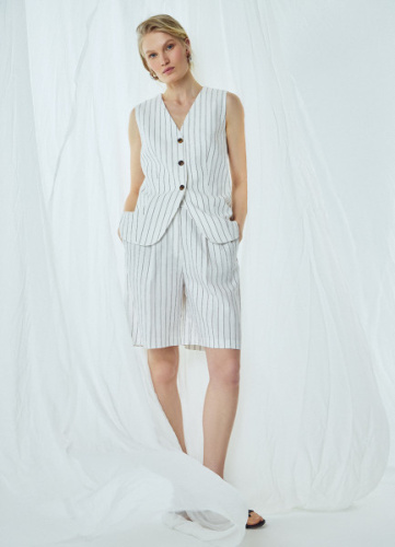 Шорты со складками, Бежевый