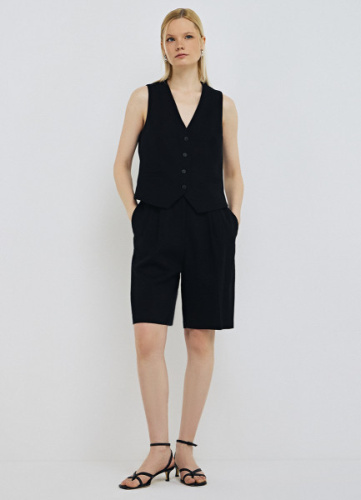 Шорты со складками, Черный