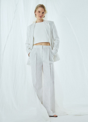 Широкие брюки со льном, Бежевый