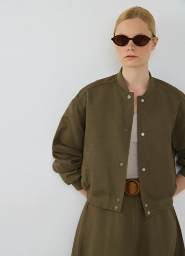 Бомбер изо льна, Зеленый