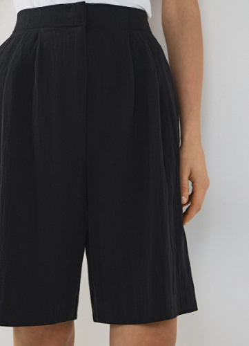 Шорты со складками, Черный