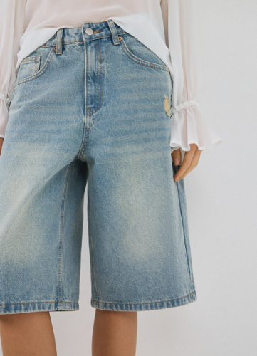 Шорты-бермуды со средней посадкой, Синий