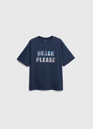 Футболка с объёмным принтом для мальчиков, Синий