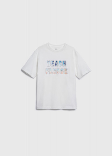 Футболка с объёмным принтом для мальчиков, Бежевый