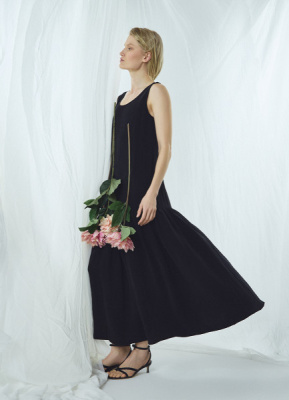 Платье А-силуэта из лиоцелла, Черный