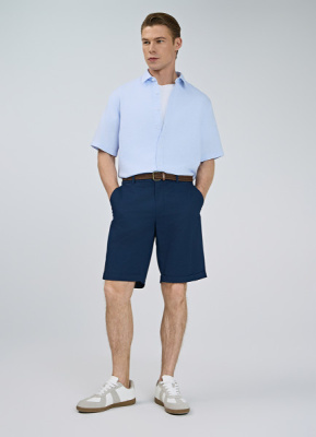 Рубашка из структурной ткани, Голубой