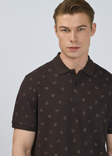 Поло с принтом, Коричневый