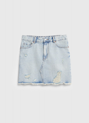 Джинсовая юбка мини, Голубой