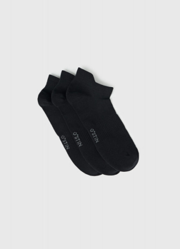 Короткие носки с поддержкой стопы, 3 пары, Черный