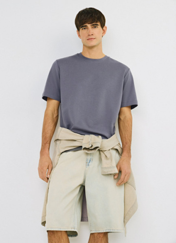 Футболка из текстурной ткани, Серый