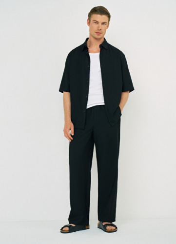 Широкие брюки из вискозы, Черный