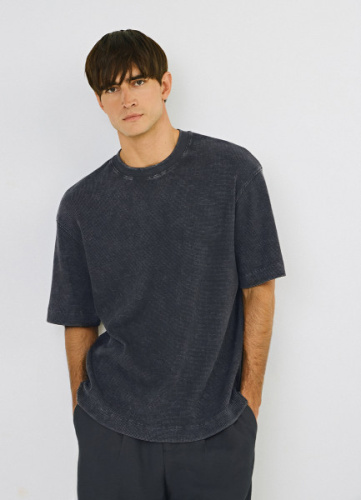 Футболка с эффектом стирки, Серый