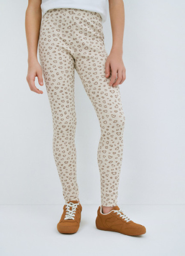 Легинсы с принтом для девочек, Бежевый
